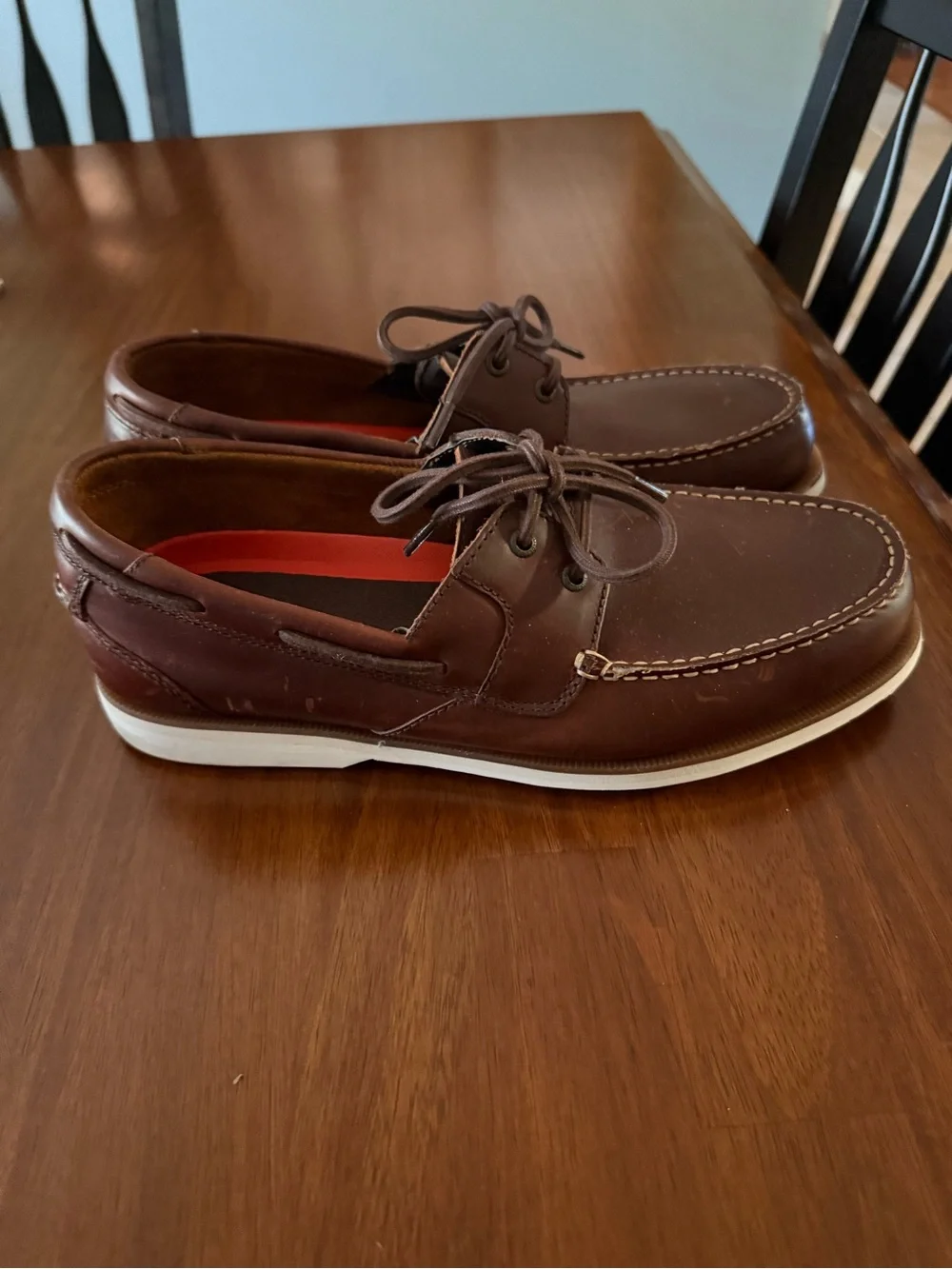 Rockport Men’s Dark Brown Leather Boat Shoes
